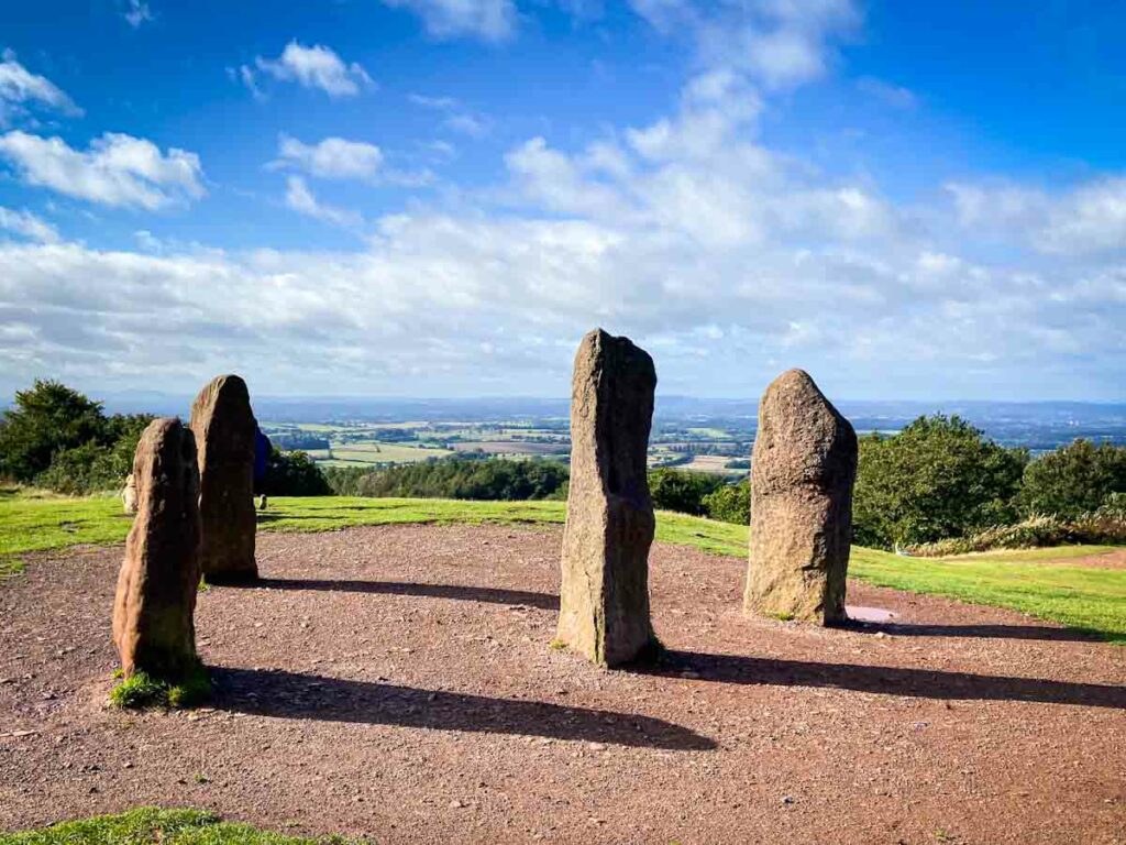 Stone structures at Clent Hills, one of the places to visit in the West Midlands, UK