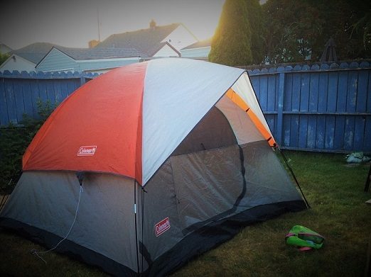 Backyard tent camping for family bonding activities