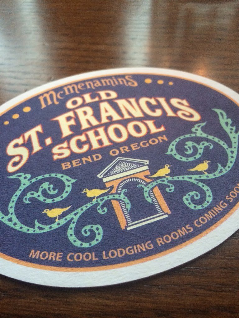 A coaster at McMenamin's Kennedy School, one of the fun things to do in Portland with kids