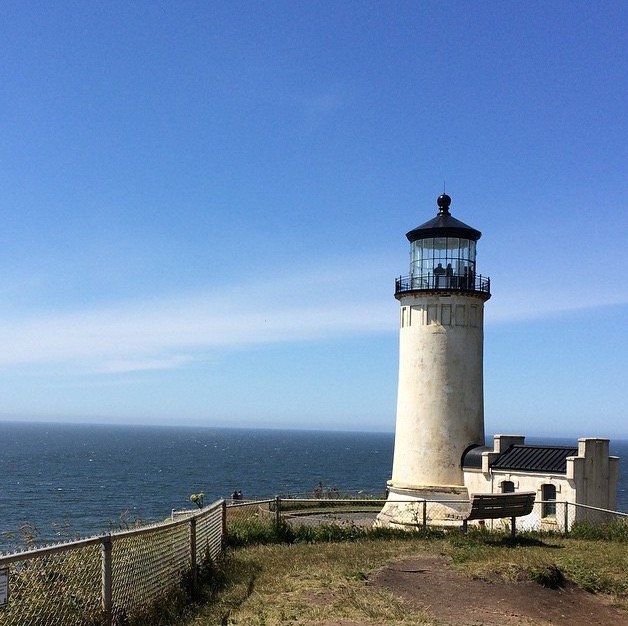 lighthouse at cape disappointment in washington state during long road trips