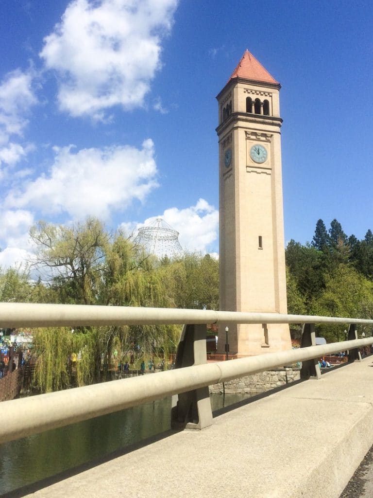 The Clock Tower at Riverfront Park, one of the fun things to do in Spokane, WA for families.