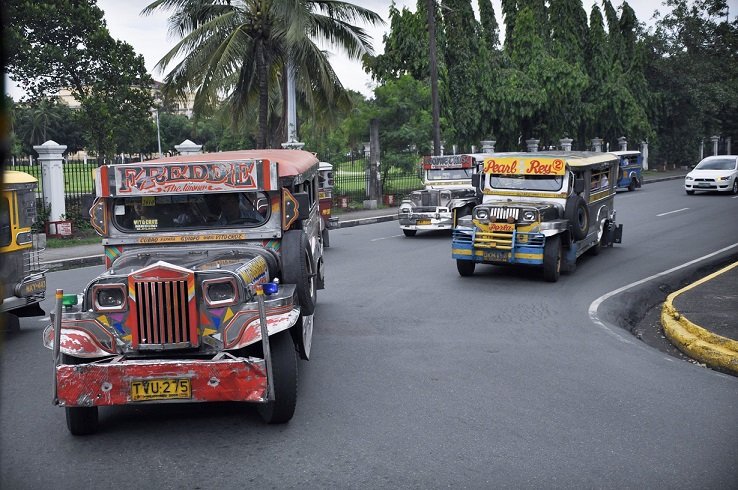 Jeepneys in Manila, traveling to tourist spots in Luzon, Philippines
