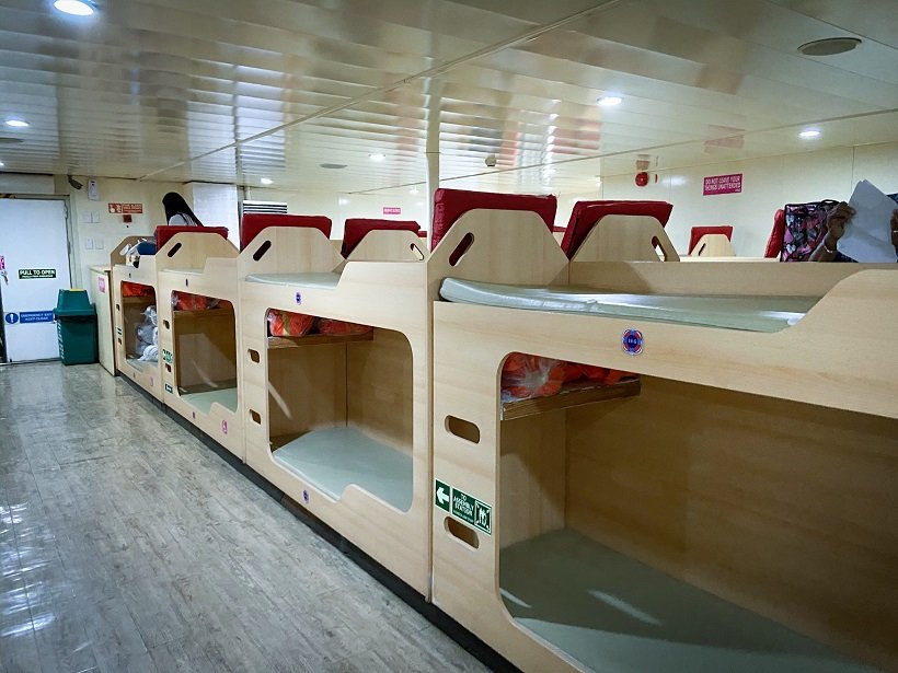 Private bunks on a ferry boat from Manila to Romblon Islands in the Philippines