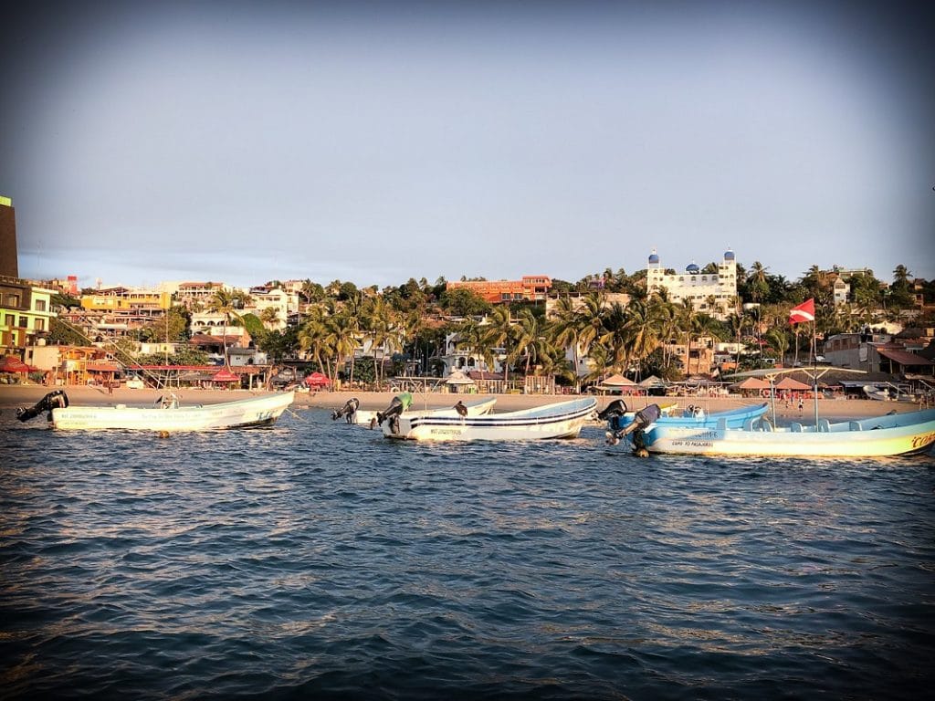 Boats in Puerto Escondido beaches
