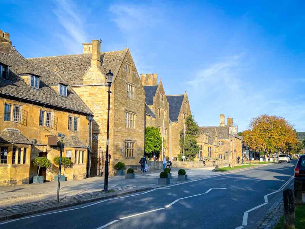 A street in the Cotswolds, one of the places to visit in the West Midlands, UK