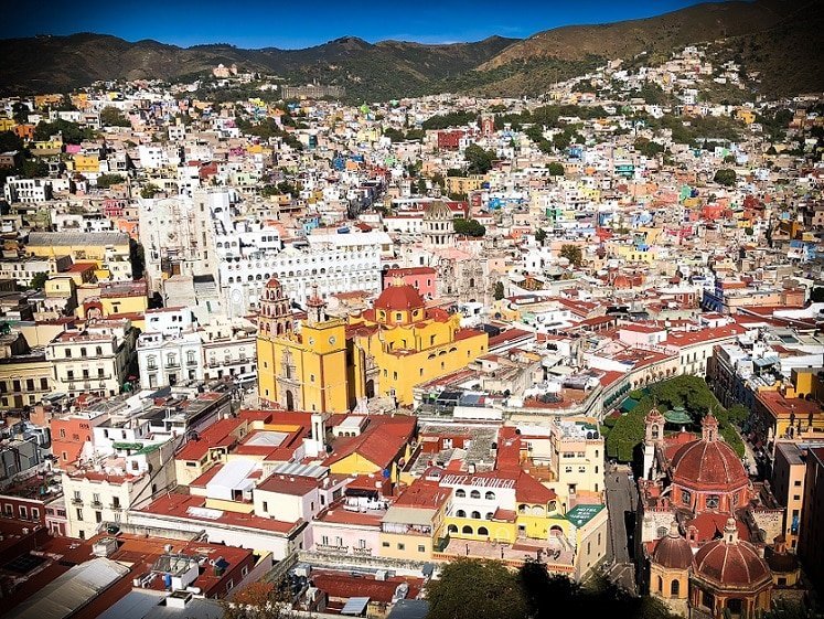 An aeriel view of Guanajuato, Mexico